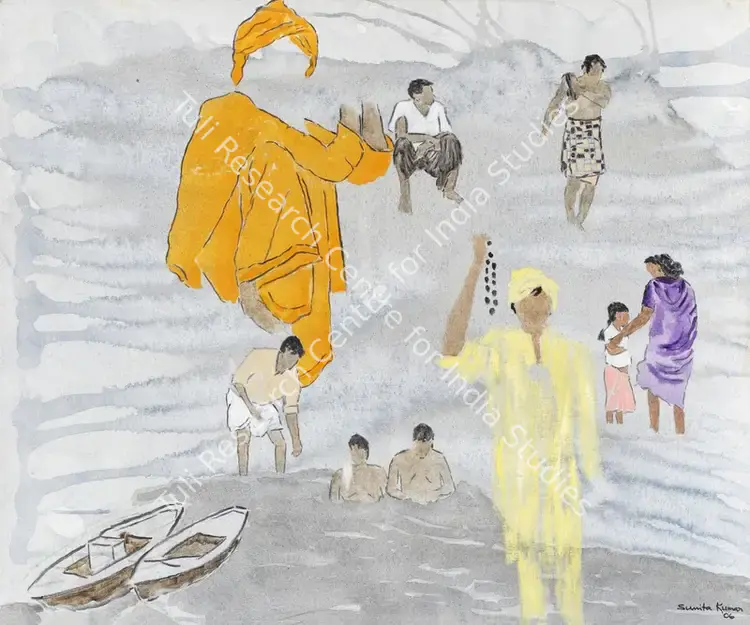 Kumar, Sunita (Artist). Untitled (Varanasi). Oil on canvas, framed, 2006 | Painting | EconomicsArt | 00871212