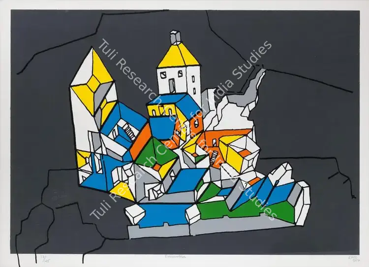 Doshi, B.V. (Artist). Encounters. Serigraph in 7 colours on paper; Edition 17/25, 2014 | Graphic Art | FineArts | 00352419