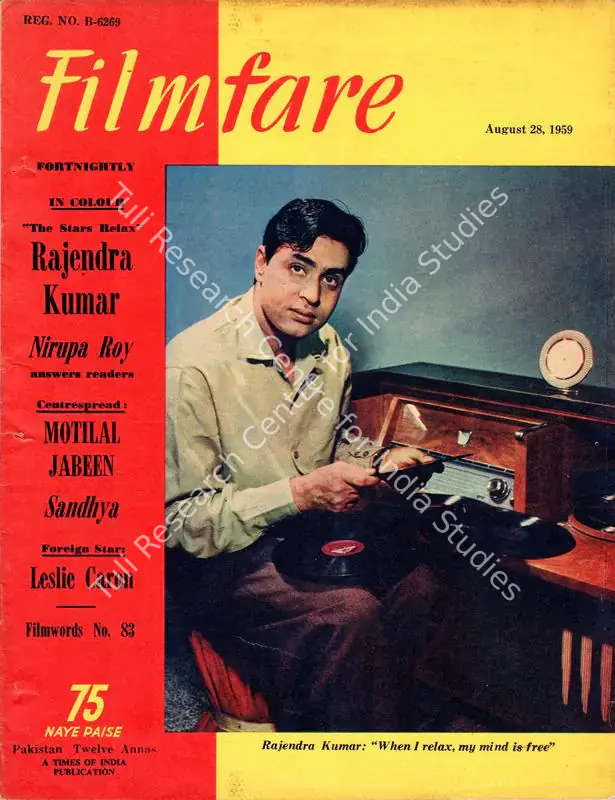Rao, L.P. (Editor). Filmfare - The Fortnightly Film Magazine. 8(18). Bombay: Pyarelal Sah,  c/o The Times of India, 28 August 1959 | Magazine | CinemaEducation | 00793241