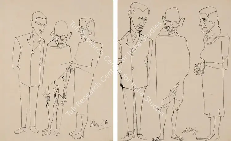 Adimoolam, K.M. (Artist). Untitled. Pen and ink on paper, 1969 | Painting | FineArts | 00416112