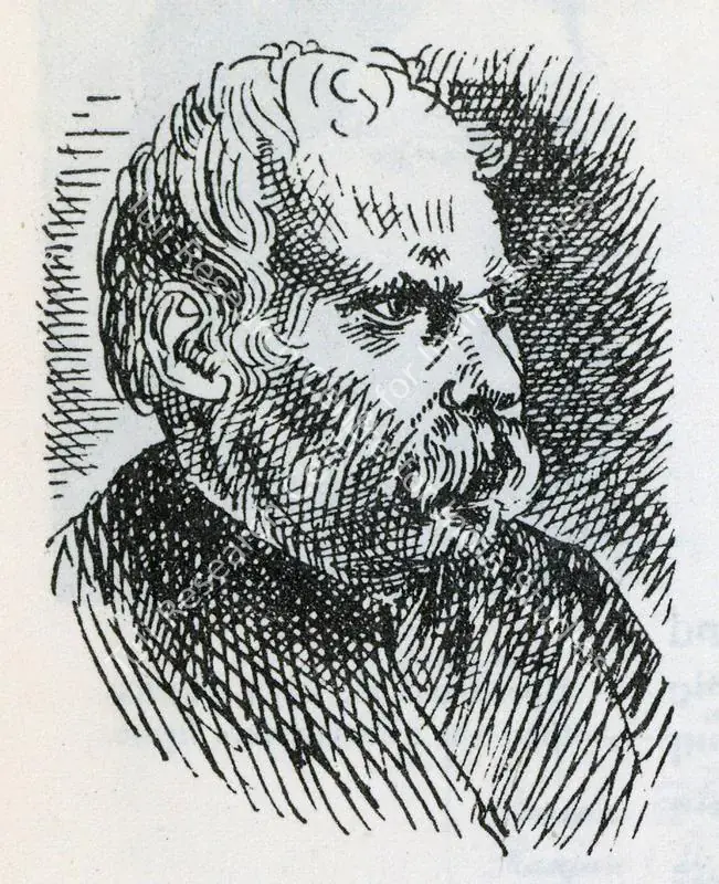 Ray, Satyajit (Artist). Sketch of Grandfather Dwarkanath Ganguly. n.d. | Sketch | FineArts | 00662852