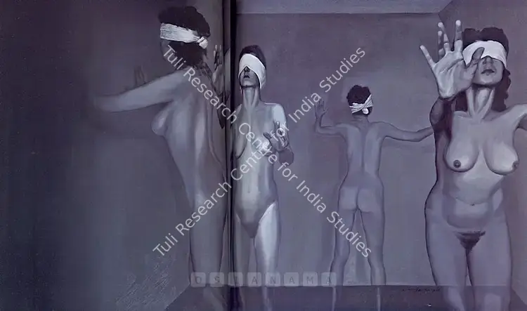 Chowdhury, Barun (Artist). Blind Folded Womans. Oil on canvas, 2006 | Painting | FineArts | 00575880