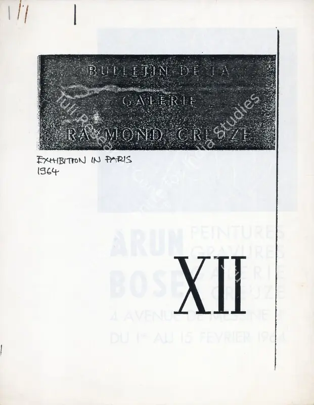Bose, Arun (Artist). Paintings and Engravings. Paris: Galerie Raymond Creuze, 1964 | Solo Exhibition Catalogue  | 00876479