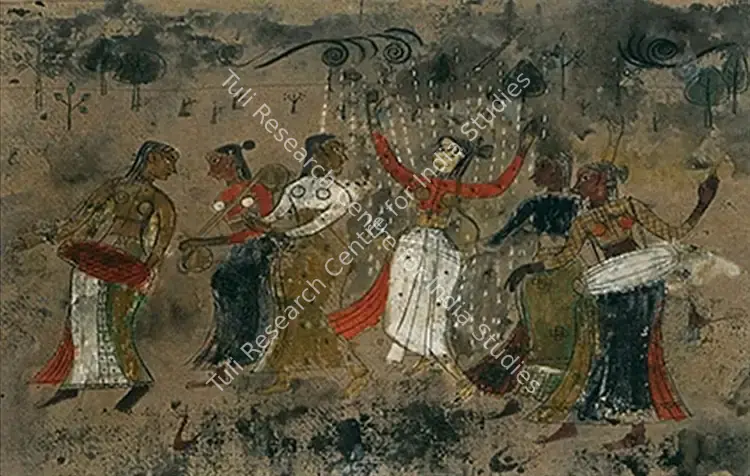 Joshi, Prafulla (Artist). Ragini Megh Malhar. Mixed media on paper, 1955 | Painting | FineArts | 00333177