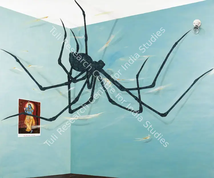 Panda, Jagannath (Artist). In-Spider. Acrylic on canvas with fabric, 2000 | Painting | FineArts | 00645114