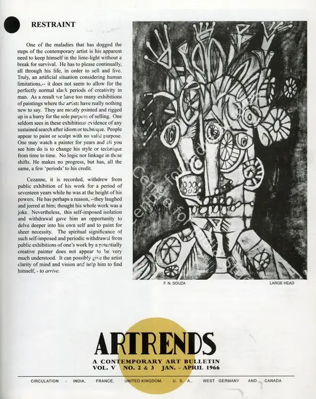 Janakiram, P.V. (Editor). Artrends - A Contemporary Art Bulletin. 5(2 & 3). Madras: Progressive Painters, January-April 1966 | Bulletin | FineArts | 00842095
