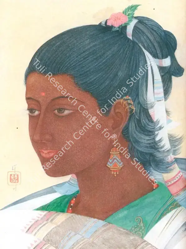 Dutt, Pulin Behari (Artist). A Young Santhal Girl. Pastel on card, n.d. | Painting  | 00877804