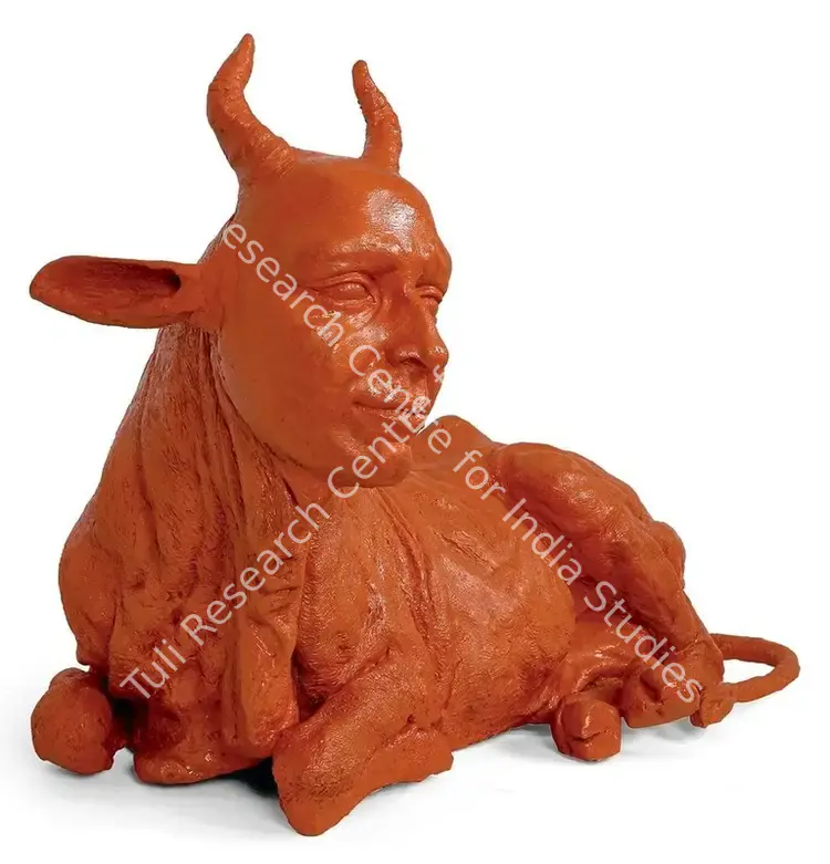 Mishra, Anant (Artist). The Woman & Cow. Fibreglass & vermilion, n.d. | Sculpture | FineArts | 00547282