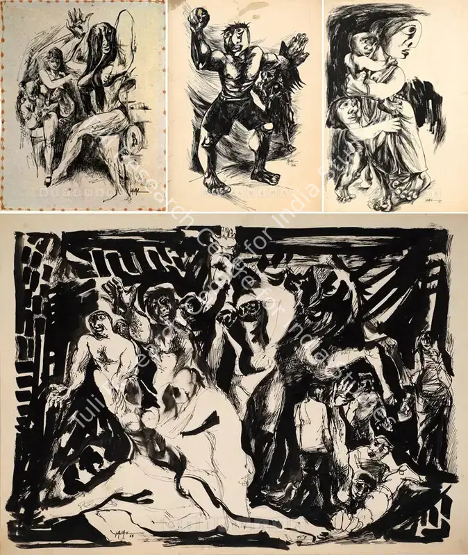 Roy, Sajal (Artist). Various. Pen and ink on paper, 1976 | Drawing | FineArts | 00576599