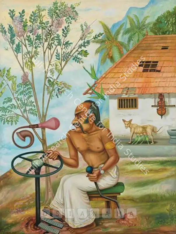 Gopikrishna (Artist). Lassar Noble Driving The Earth Vehicle. Oil on canvas, 2006 | Painting | FineArts | 00576430