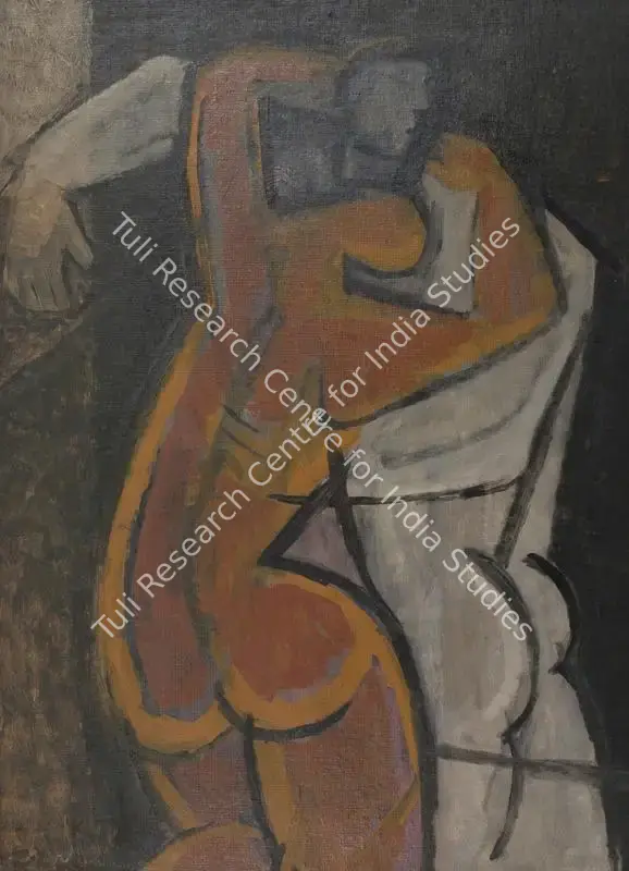 Kulkarni, K.S. (Artist). Embrace. Oil on canvas board, c.1960s | Painting | FineArts | 00417925