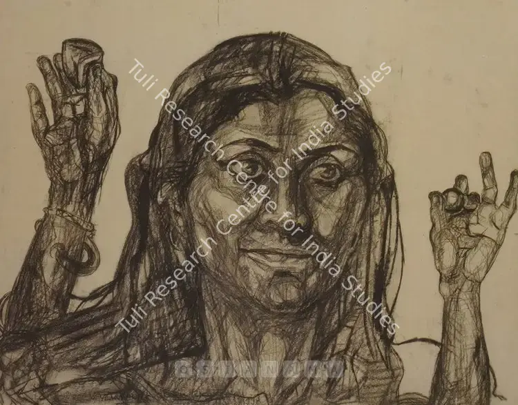 Kolleri, Valsan Koorma (Artist). P.T.O.. Pastel and Charcoal on paper, 1998 | Drawing | FineArts | 00575099