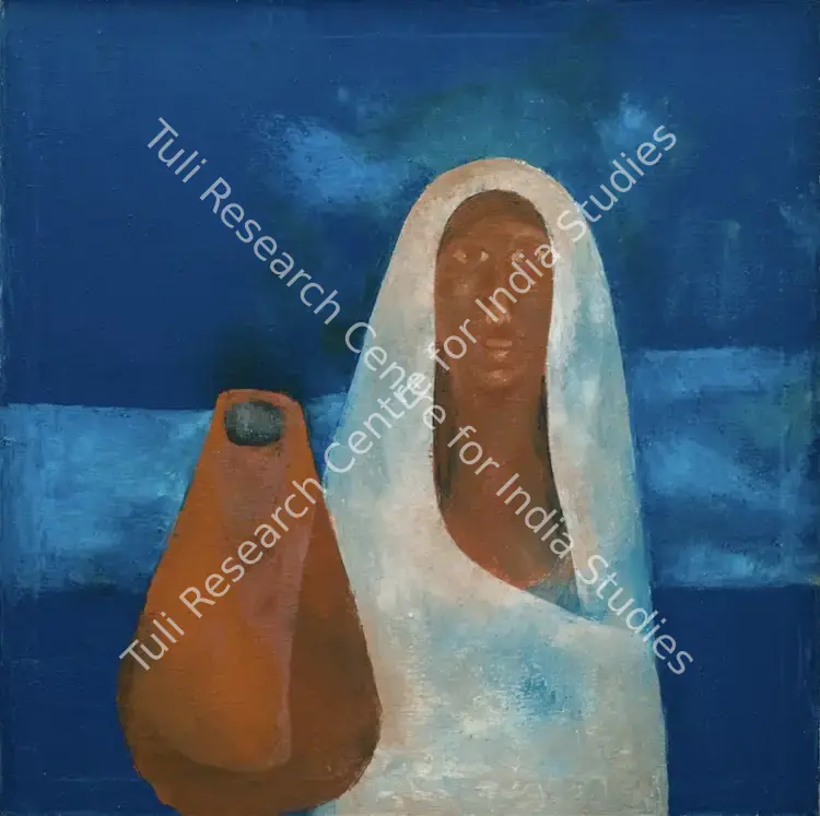 Shah, Haku (Artist). Woman with a Pot. Oil on canvas, c.1960s | Painting | FineArts | 00604408