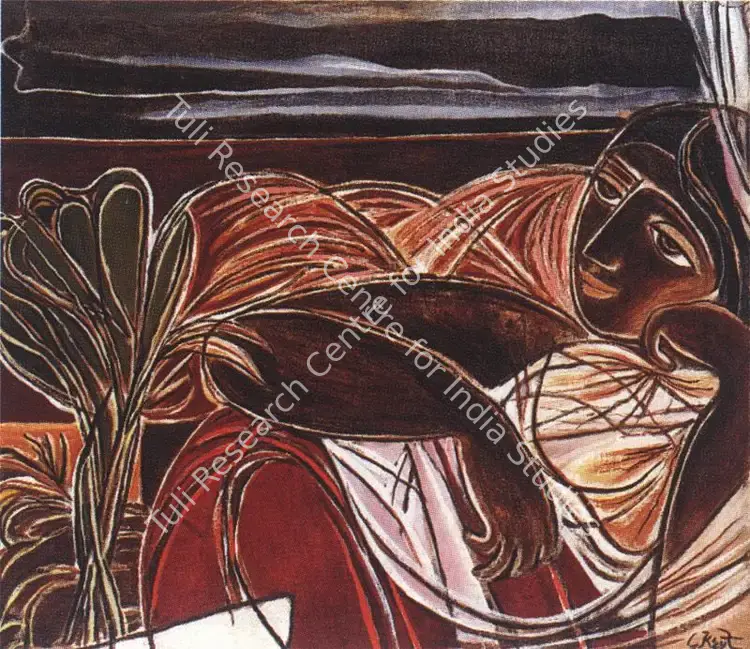 Keyt, George (Artist). Recumbent Woman. Oil on canvas, 1944 | Painting | FineArts | 00372357