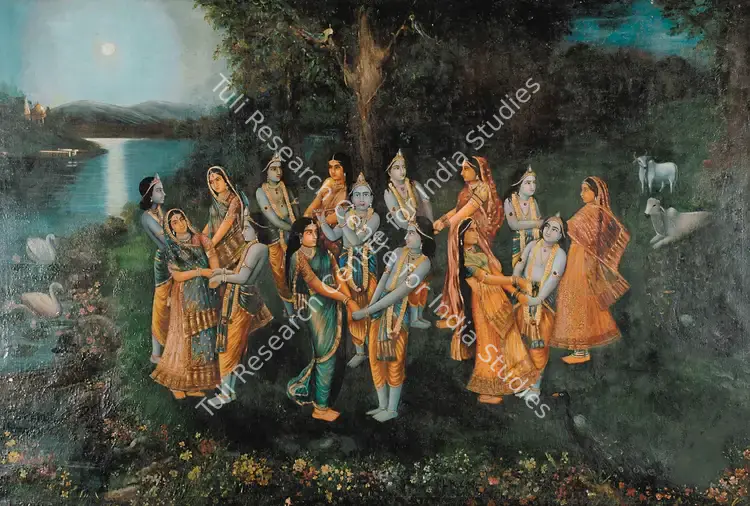 Pandya, Vasudeo (Artist). Krishna Lila (Ras Kreeda). Oil on canvas, 1925 | Painting  | 00880804