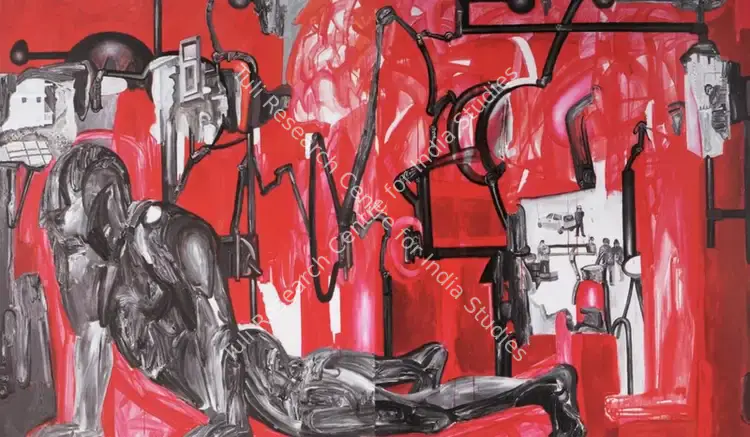 Gupta, Probir (Artist). In the Chambers of the Monkey God. Mixed media on canvas, 2007 | Painting | FineArts | 00562205