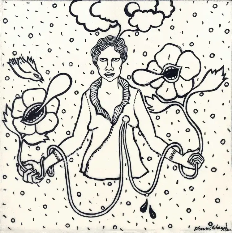 Acharya, Dhruvi (Artist). Untitled (Mother). Acrylic on canvas, 2023 | Painting | FineArts | 00363770