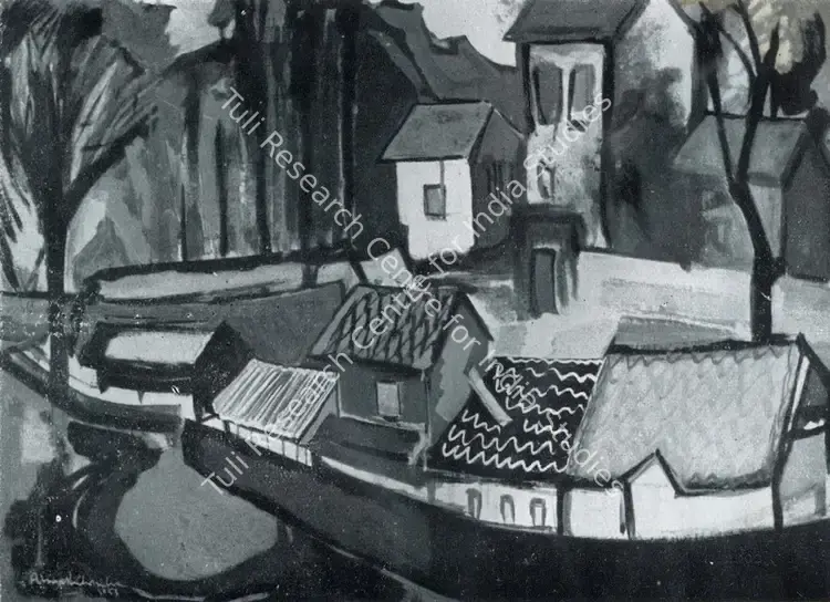 Chandra, Avinash (Artist). Donga Boats. Watercolour, 1953 | Marg, September 1954 | Painting | FineArts | 00674668