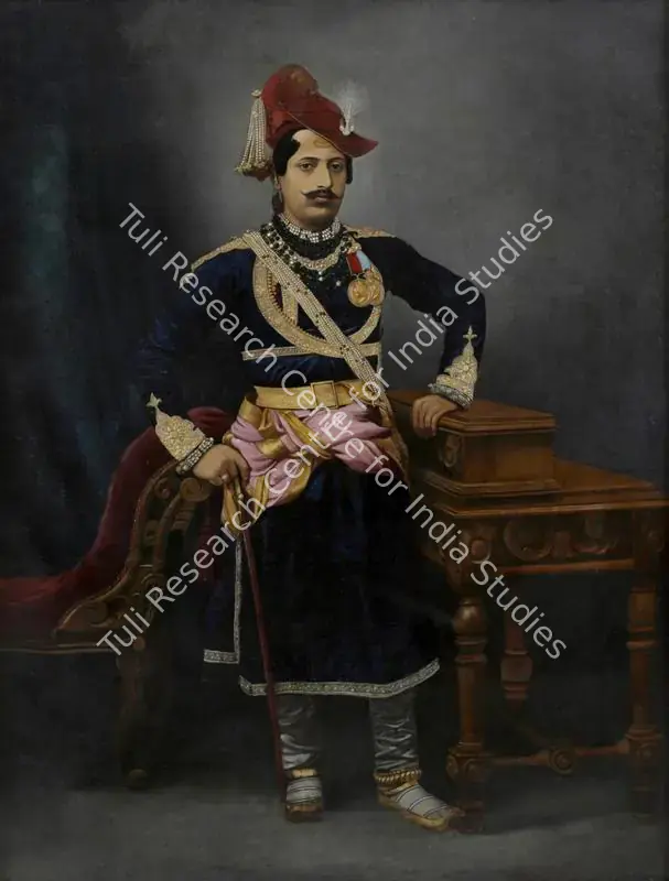 Varma, Raja Ravi (Artist). Portrait of Raja of Dewas, Junior. Oil on canvas, c. late 1800s | Painting  | 00868011