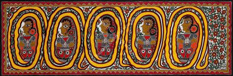 Devi, Baua (Artist). Untitled (Madhubani Painting). Acrylic on canvas, 1999-2010 | Painting  | 00868099