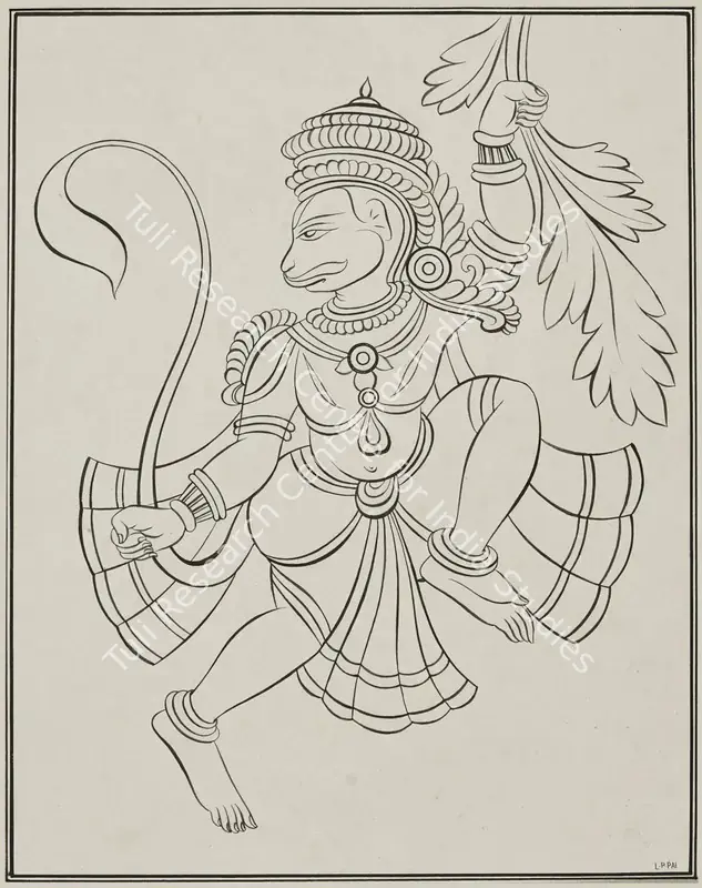 Pai, Laxman (Artist). Untitled (Hanuman). Ink on paper, circa early 1950s | Drawing | EconomicsArt | 00869763