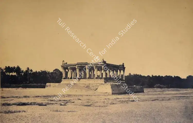 Tripe, Capt. Linnaeus (Photographer), The Neerali Mundapam in the bed of the (Vygay) river seen from the causeway, Madura, 1858 | Antiquarian Photograph | Photography | 00116020