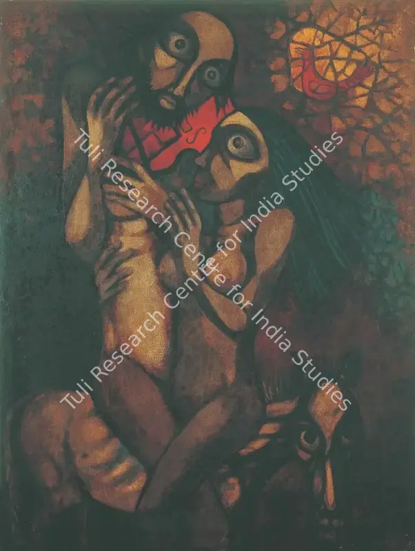Sanyal, Gopal (Artist). Street Singer. Oil on canvas, 1972 | Painting | FineArts | 00332088