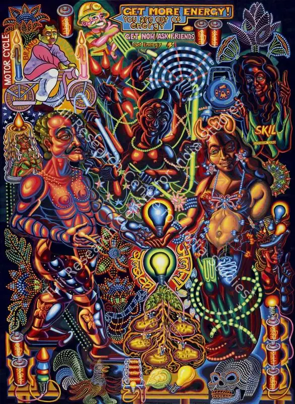 Mitra, Anirban (Artist). Bulb Ka Jalna (The Magic Show) Let there be light. Acrylic on canvas, 2015 | Painting | FineArts | 00334981