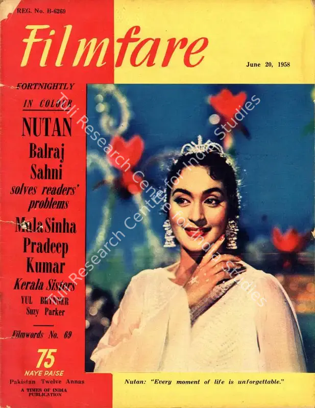 Mandy, C.R. (Editor). Filmfare - The Fortnightly Film Magazine. 7(13). Bombay: Pyarelal Sah,  c/o The Times of India, 20 June 1958 | Magazine | CinemaEducation | 00793216