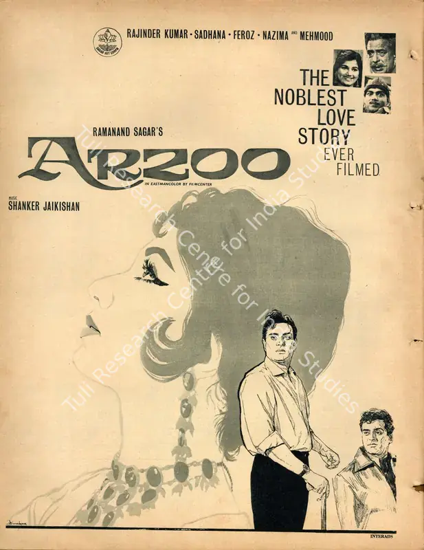 Sagar, Ramanand (Producer), Arzoo, 1965 | Advertisement, Filmfare, 29 October 1965 | CinemaEducation | 00791342