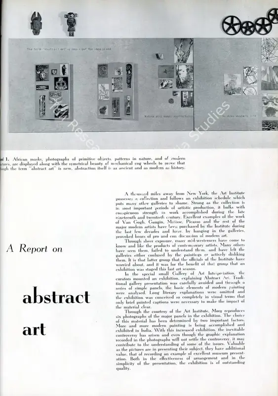 Anonymous (Essayist). A Report on Abstract Art. In <i>Marg.</i> 7(2), pp. 45-48. Bombay: Marg, March 1954 | Essay | FineArts | 00668823