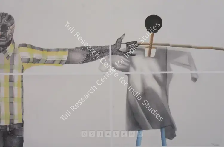 Chaturvedi, P.N. (Artist). Scarecrow. Pencil and crayon on archival paper, 2007 | Drawing | FineArts | 00575116