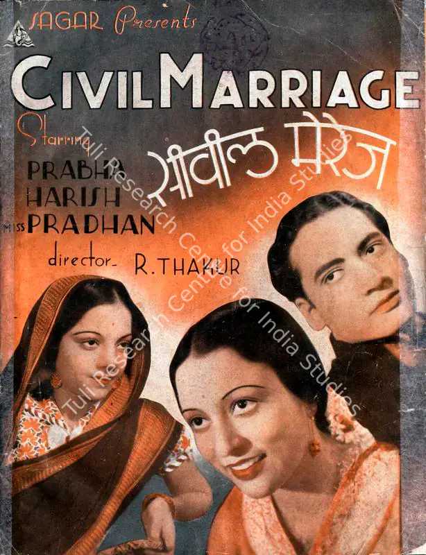 Thakur, Ramchandra (Director), Civil Marriage, 1940 | Song-Synopsis Booklet | CinemaEducation | 00863805