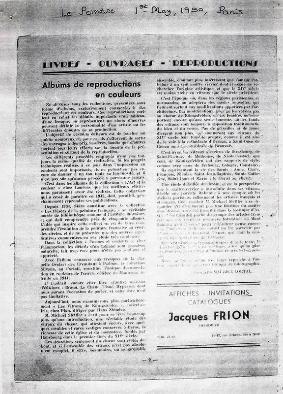 Reproduction albums in colors. Paris, 01 May 1950 | Newspaper Clipping | FineArts | 00728349