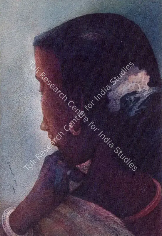 Dey, Manishi (Artist). Tribal Woman. Watercolour heightened with bodycolour on paper, 1962 | Painting  | 00876972