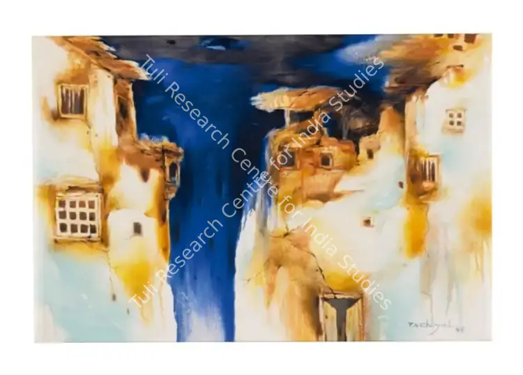 Choyal, P.N. (Artist). View. Oil on canvas laid on board, 1999 | Painting | FineArts | 00545951