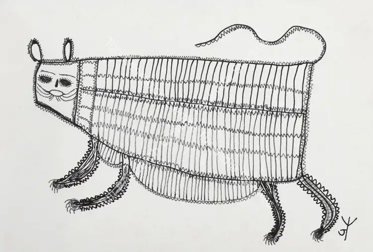 Baiga, Jodhaiya Bai (Artist). Baghesur. Marker on paper, 2022 | Drawing | EconomicsArt | 00873000