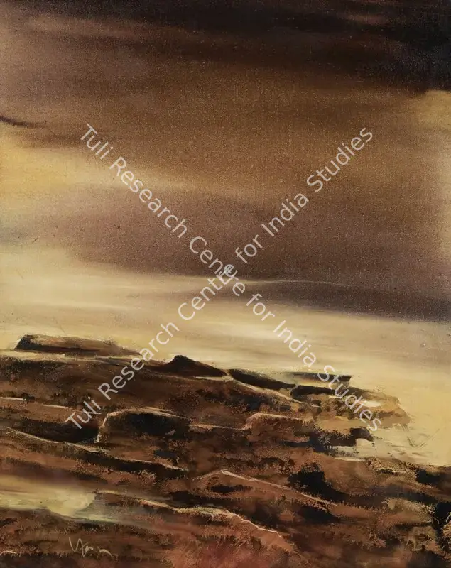Somanchi, Vijay Kumar (Artist). Sienna Sky II. Oil on canvas, n.d. | Painting | FineArts | 00363528