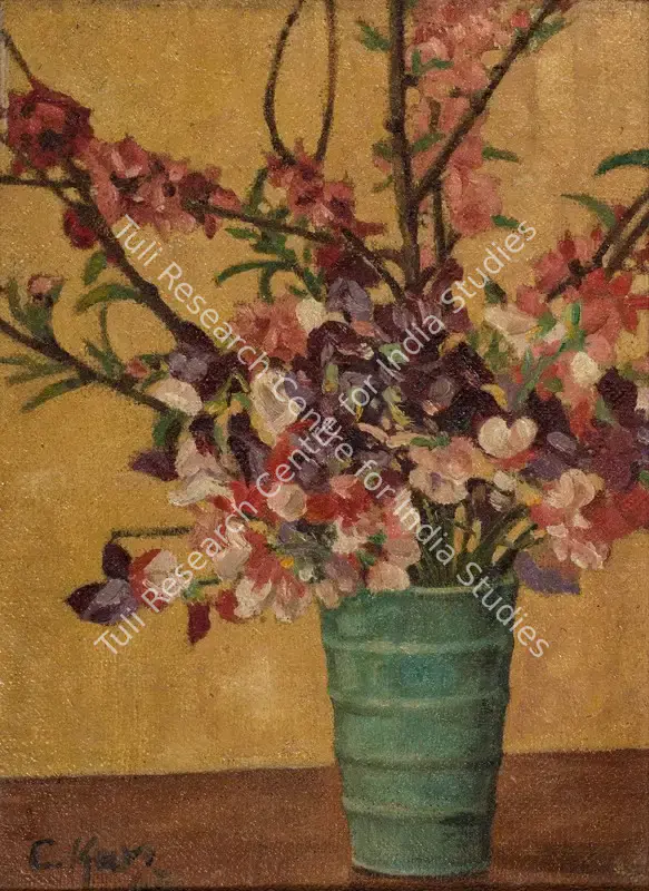 Kar, Chintamoni (Artist). Untitled (Vase of flowers). Oil on canvas, 1948 | Painting | FineArts | 00604147