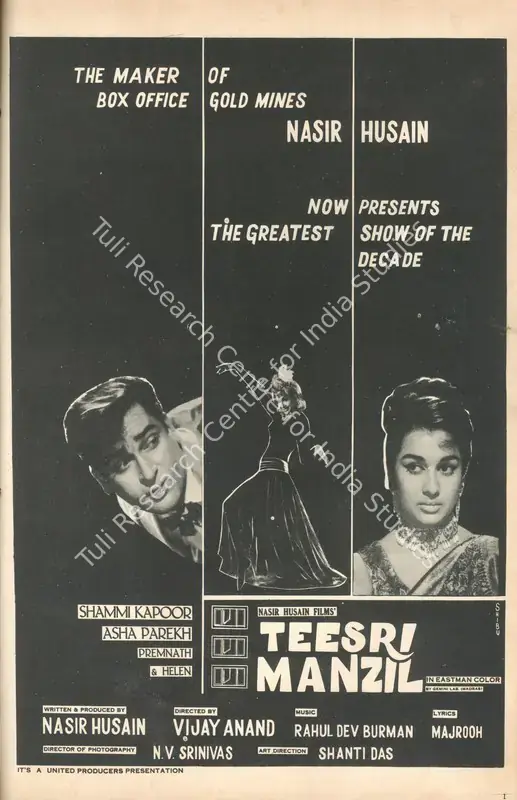 Husain, Nasir (Producer), Teesri Manzil, 1966 | Advertisement, Star & Style, 1 November 1966 | CinemaEducation | 00791686