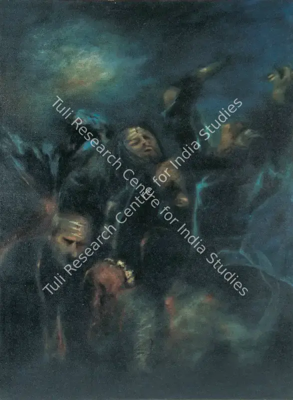 Mehrotra, Jaideep (Artist). Devotees of Ayyappa. Oil on canvas, 1995 | Painting | FineArts | 00599104
