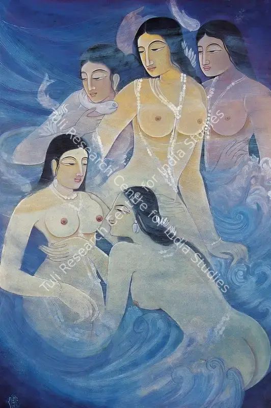 Vijaiwargiya, Ramgopal (Artist). Apsaras. Watercolour on paper, mid 1980s | Painting | FineArts | 00597775