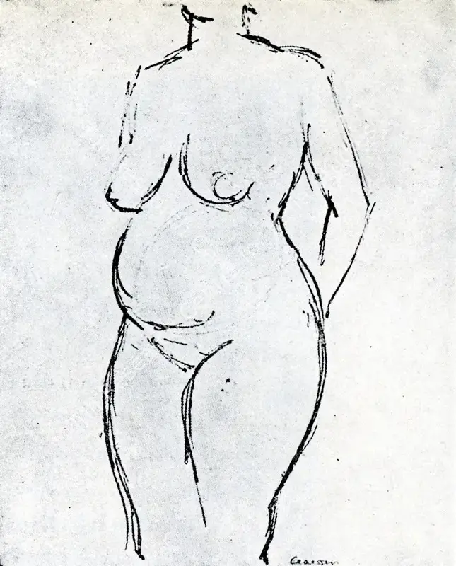 Claessen, George (Artist). Standing Female Nude. n.d. | Marg, April 1952 | Drawing | FineArts | 00674682