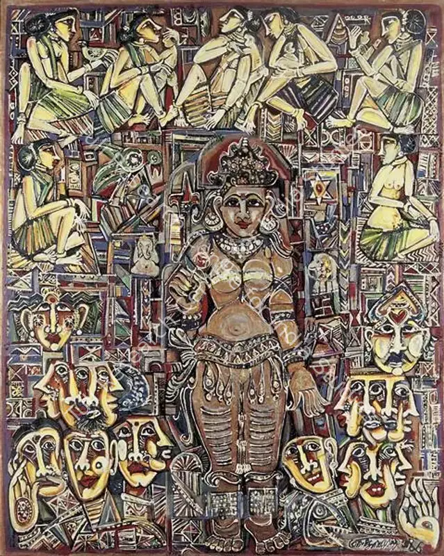 Suriyamoorthy, M.S. (Artist). Thoughts Of Temple. Oil on canvas, 1986 | Painting | FineArts | 00376612