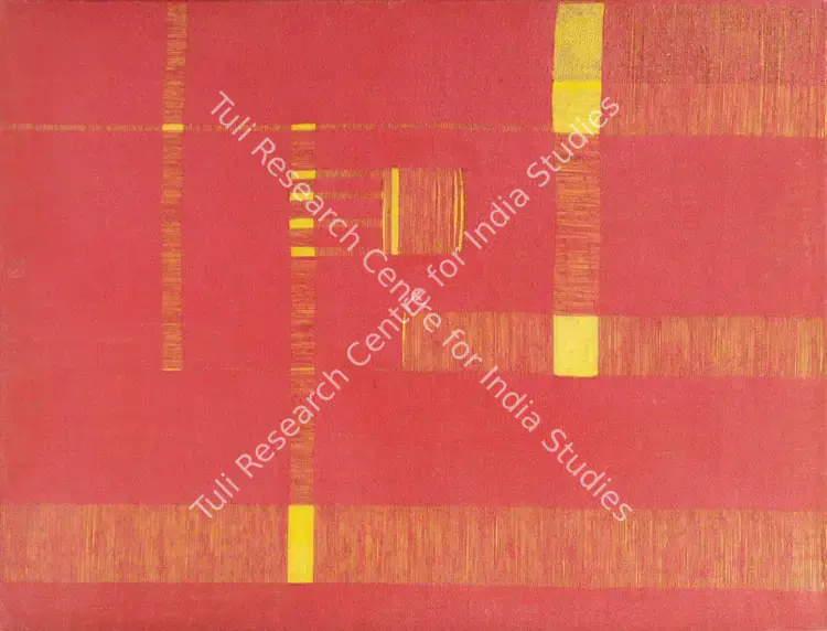 Nai, Manish Limbhachiya (Artist). Untitled (Red Piece). Oil on jute, n.d. | Painting | EconomicsArt | 00870432