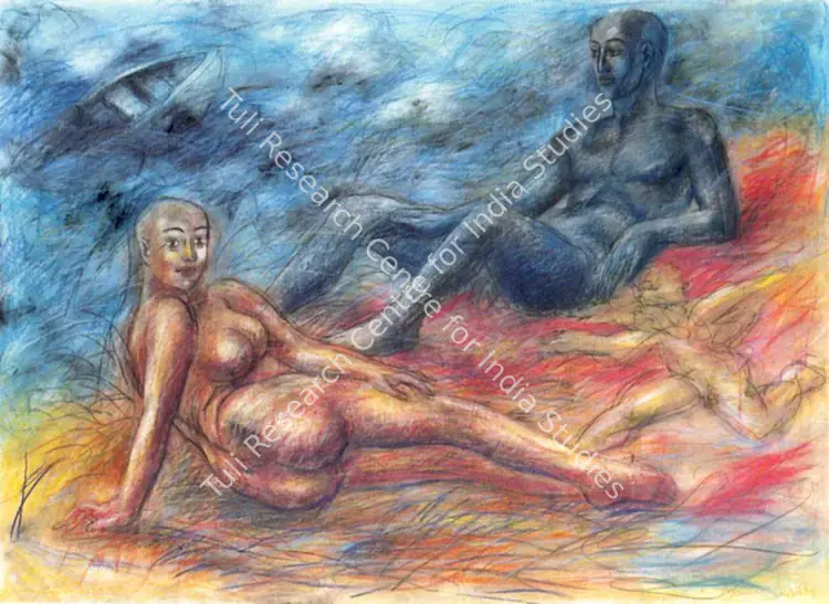Mistry, Dhruva (Artist). Dialogue-1. Graphite and pastel on paper, 1983 | Painting | FineArts | 00374785