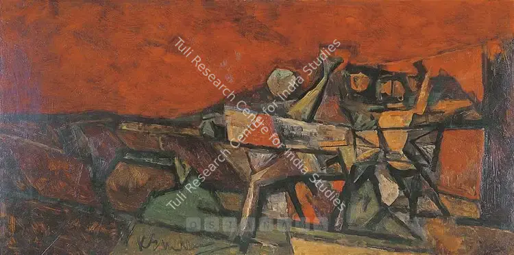Kulkarni, K.S. (Artist). Farmers At Work. Oil on board, early 1960s | Painting  | 00881104