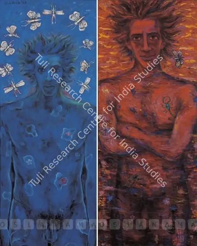 Chander, Jagdish (Artist). Hallo Of Butterflies. Oil on canvas, 1999 | Painting | FineArts | 00599867
