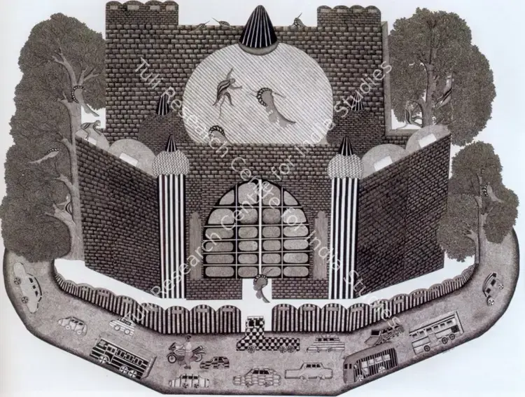 Shyam, Mayank (Artist). Delhi Fort. Pen and ink on canvas, 2007 | Painting | FineArts | 00562383