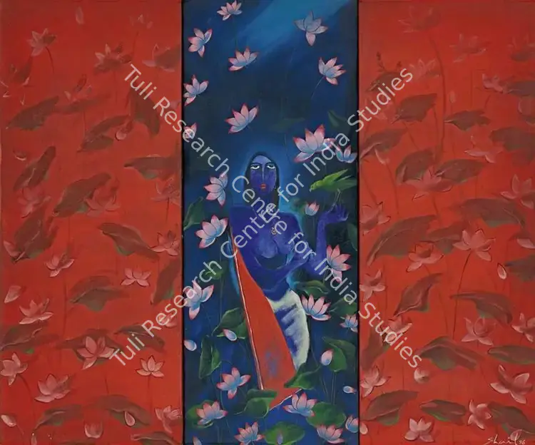 Choyal, Shail (Artist). Neel Kamal. Acrylic on canvas, 1996 | Painting | FineArts | 00354814
